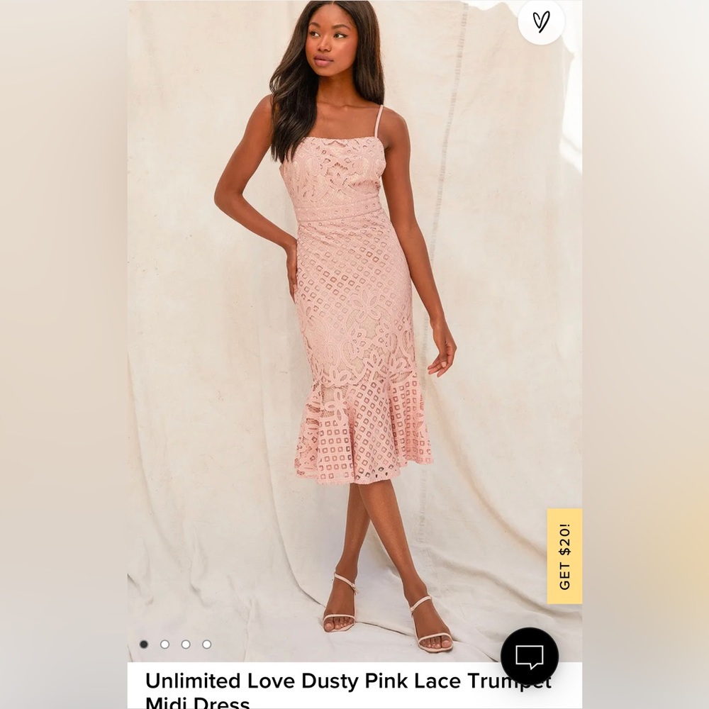 Dusty Pink Lace Bodycon Midi-dress from Lulu’s